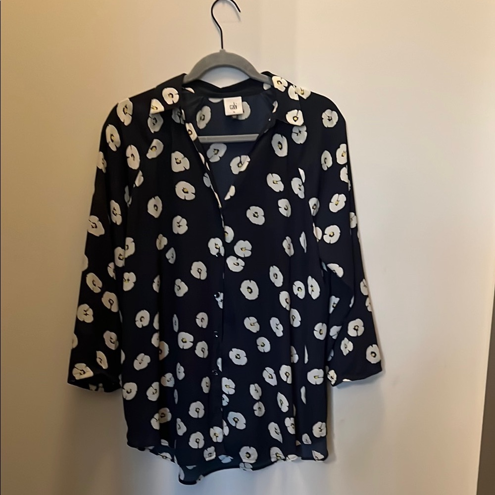 CAbi Floral Button-Up Blouse